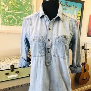 MADEWELL Rivet & Thread Denim Popover Shirt Size S